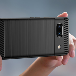 Husa telefon Google Pixel 7a - Techsuit Carbon Silicone - Black - Img 4