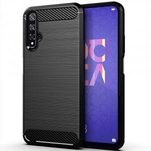 Husa telefon Huawei Nova 5T / Honor 20 - Techsuit Carbon Silicone - Black - Img 3