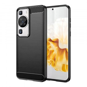 Husa telefon Huawei P60 - Techsuit Carbon Silicone - Black - Img 1