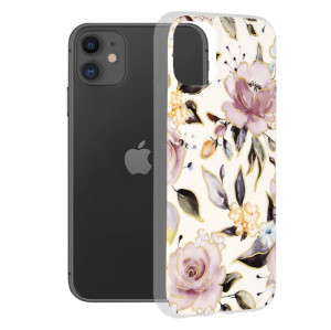 Husa telefon iPhone 11 - Techsuit Marble Series - Chloe White - Img 1