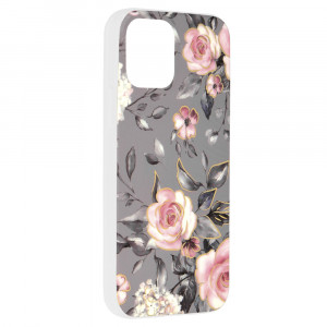 Husa telefon iPhone 12 / 12 Pro - Techsuit Marble Series - Bloom of Ruth Gray - Img 2
