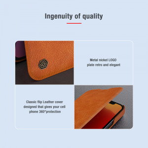 Husa telefon iPhone 13 Pro Max - Nillkin QIN Leather Pro Case - Blue - Img 4