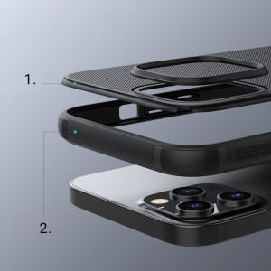Husa telefon iPhone 13 Pro Max - Nillkin Super Frosted Shield Pro - Black - Img 4