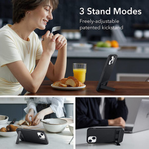 Husa telefon iPhone 14 / iPhone 13 - ESR Air Shield Boost Kickstand - Translucent Black - Img 3
