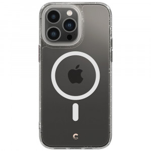 Husa telefon iPhone 14 Pro Max + Folie (set 2) - Spigen Cyrill Shine 360 Mag Safe - Glitter Clear - Img 3