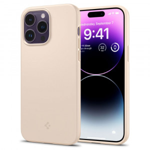 Husa telefon iPhone 14 Pro - Spigen Thin Fit - Sand Beige - Img 1