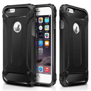 Husa telefon iPhone 6 Plus,6S Plus cu decupaj sticla - Techsuit Hybrid Armor - Black