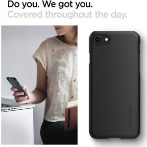 Husa telefon iPhone 7 / 8 / SE 2 / SE 2020 / SE 2022 - Spigen Thin Fit - Black - Img 4