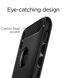 Husa telefon iPhone X / XS - Spigen Rugged Armor - Black - Img 4
