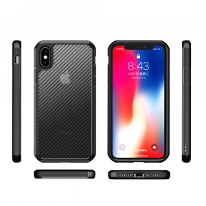 Husa telefon iPhone XS Max - Techsuit Carbon Fuse - Black - Img 3