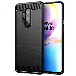 Husa telefon OnePlus 8 Pro - Techsuit Carbon Silicone - Black - Img 1