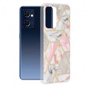 Husa telefon Oppo Reno7 5G / Find X5 Lite 5G - Techsuit Marble Series - Pink Hex - Img 1