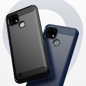 Husa telefon Realme C21 - Techsuit Carbon Silicone - Black - Img 3