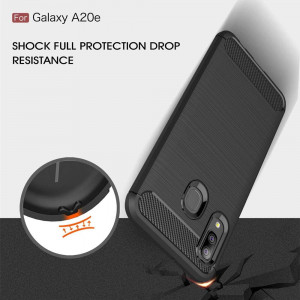 Husa telefon Samsung Galaxy A20e - Techsuit Carbon Silicone - Black - Img 3