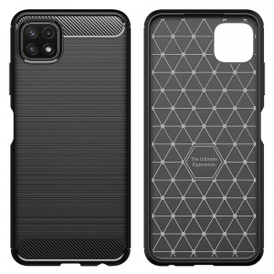 Husa telefon Samsung Galaxy A22 5G - Techsuit Carbon Silicone - Black - Img 2