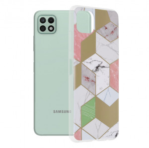 Husa telefon Samsung Galaxy A22 5G - Techsuit Marble Series - Purple Hex - Img 1