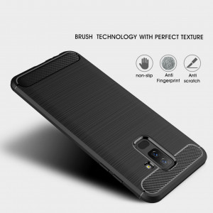 Husa telefon Samsung Galaxy A6 Plus 2018 - Techsuit Carbon Silicone - Black - Img 2