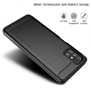 Husa telefon Samsung Galaxy M51 - Techsuit Carbon Silicone - Black - Img 2