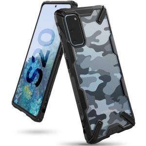 Husa telefon Samsung Galaxy S20 4G / S20 5G - Ringke Fusion X Design - Camo Black