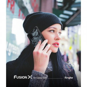 Husa telefon Samsung Galaxy S20 4G / S20 5G - Ringke Fusion X Design - Camo Black - Img 4