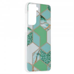 Husa telefon Samsung Galaxy S21 5G - Techsuit Marble Series - Green Hex - Img 2