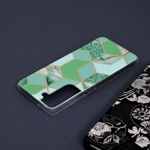 Husa telefon Samsung Galaxy S21 FE 5G - Techsuit Marble Series - Green Hex - Img 4