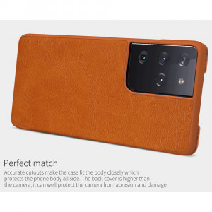Husa telefon Samsung Galaxy S21 Ultra 5G - Nillkin QIN Leather Case - Black - Img 2