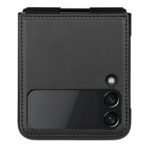 Husa telefon Samsung Galaxy Z Flip3 5G - Nillkin QIN Vegan Leather Case - Black - Img 2