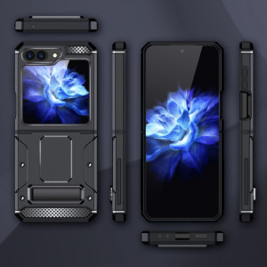 Husa telefon Samsung Galaxy Z Flip5 - Techsuit Hybrid Armor Kickstand - Black - Img 2