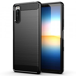 Husa telefon Sony Xperia 10 III - Techsuit Carbon Silicone - Black - Img 1