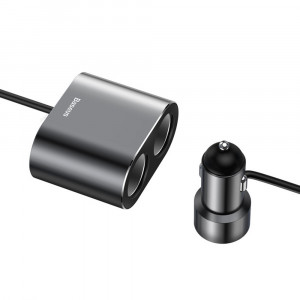Incarcator Auto 2x USB 3.1A, 17W cu 2x Bricheta 80W - Baseus (CRDYQ-01) - Black - Img 4