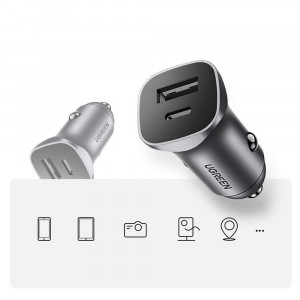 Incarcator Auto 2xUSB-A, 24W, 4.8A - Ugreen (30780) - Space Gray - Img 3