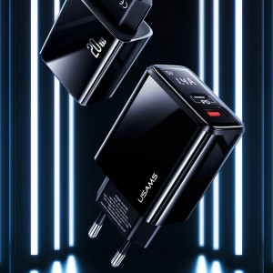 Incarcator Priza Type-C PD 20W, USB QC3.0 - USAMS US-CC133 (T40) - Black - Img 3