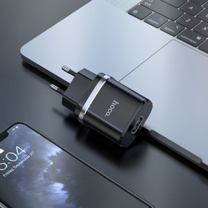 Incarcator Priza USB-A, 10W, 2.4A - Hoco Ardent (N1) - Black - Img 3