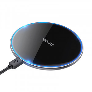 Incarcator Wireless Fast Charging 15W - Hoco Pro Easy (CW6) - Black - Img 1