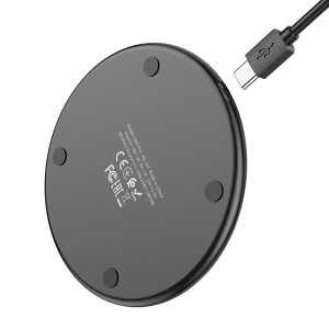 Incarcator Wireless Fast Charging 15W - Hoco Pro Easy (CW6) - Black - Img 3
