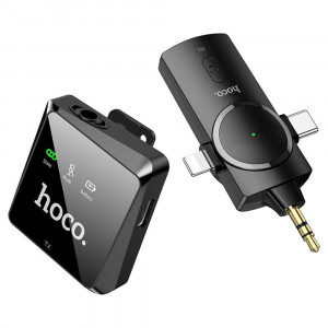 Lavaliera Wireless cu Receiver 3in1 - Hoco (S31) - Black - Img 2