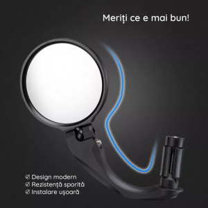Oglinda pentru Bicicleta - RockBros 360 Adjustable Angle (FK-272) - Black - Img 3
