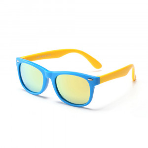Techsuit - Sunglasses Polarised (D802) - for Kids, UV Protection - Yellow / Light Blue - Img 1