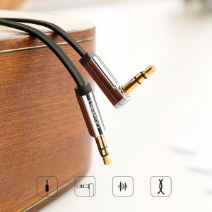 Cablu Audio Jack la Jack 2m - Ugreen Flat Design (10599) - Black - Img 2