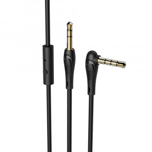 Cablu Audio Jack la Jack cu microfon 1m - Hoco (UPA15) - Black - Img 1