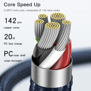 Cablu de Date Type-C la Lightning, 3A, 20W, 480Mbps, 1.2m - Yesido (CA95) - Black - Img 3
