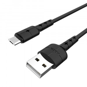 Cablu de Date USB-A la Micro-USB 10W, 2A, 1.2m - Hoco Star (X30) - Black - Img 3