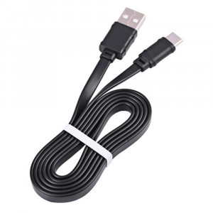 Cablu de Date USB-A la Type-C 12W, 2.4A, 1m - Hoco Bamboo (X5) - Black - Img 3