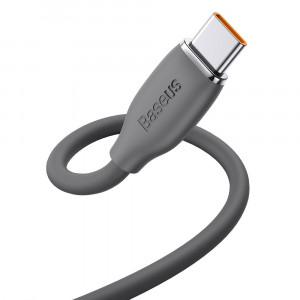 Cablu de Date USB la Type-C 100W, 1.2m - Baseus Jelly Liquid Silica Gel (CAGD010001) - Black - Img 3