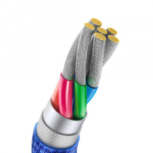 Cablu de Date USB la Type-C 100W, 2m - Baseus Crystal Shine (CAJY000503) - Blue - Img 4