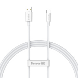 Cablu de Date USB la Type-C 65W, 1m - Baseus Superior Series (CAYS000902) - White - Img 1