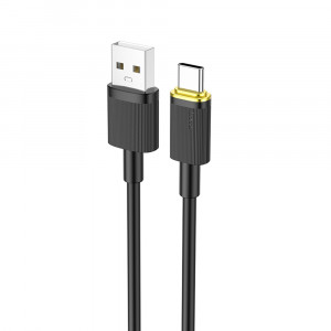 Cablu de Incarcare USB-A la Type-C PD 15W, 3A, 1.2m - Hoco (U109) - Black - Img 1