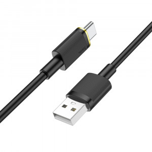 Cablu de Incarcare USB-A la Type-C PD 15W, 3A, 1.2m - Hoco (U109) - Black - Img 2