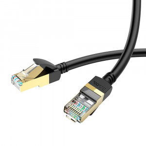 Cablu de Internet RJ45 la RJ45 1Gbps, 1m - Hoco Level (US02) - Black - Img 2